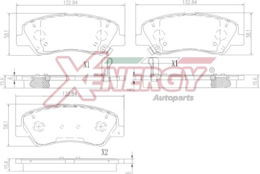 AP XENERGY X41405 - Brake Pad Set, disc brake autospares.lv
