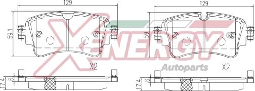 AP XENERGY X41403 - Brake Pad Set, disc brake autospares.lv