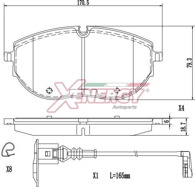 AP XENERGY X41435 - Brake Pad Set, disc brake autospares.lv