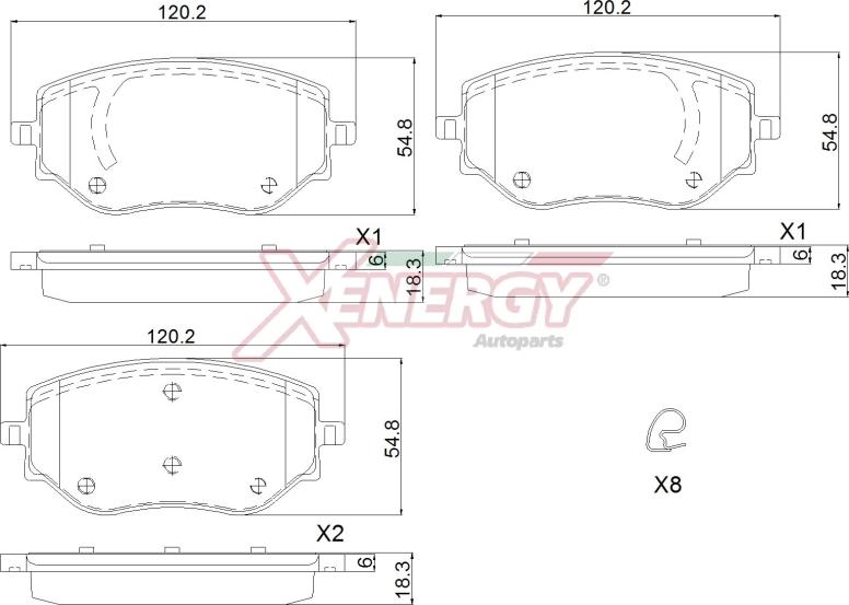 AP XENERGY X41424 - Brake Pad Set, disc brake autospares.lv