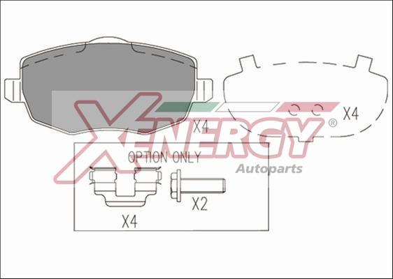AP XENERGY X41196 - Brake Pad Set, disc brake autospares.lv
