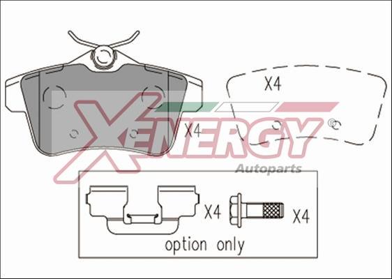 AP XENERGY X41181 - Brake Pad Set, disc brake autospares.lv