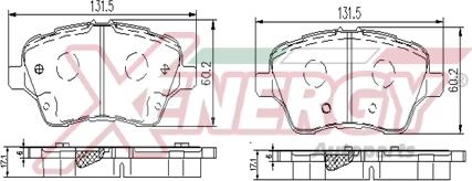 AP XENERGY X41395 - Brake Pad Set, disc brake autospares.lv