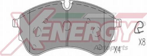 AP XENERGY X41368 - Brake Pad Set, disc brake autospares.lv