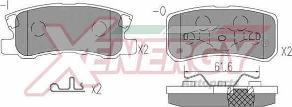 AP XENERGY X41304 - Brake Pad Set, disc brake autospares.lv