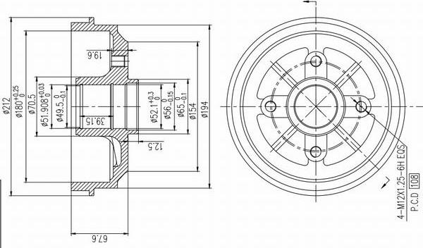 AP XENERGY X654159 - Brake Drum autospares.lv