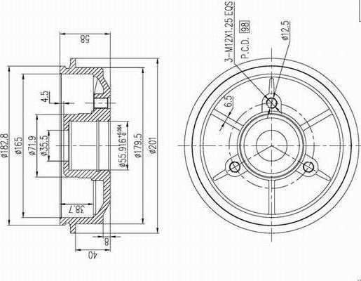 AP XENERGY X654129 - Brake Drum autospares.lv