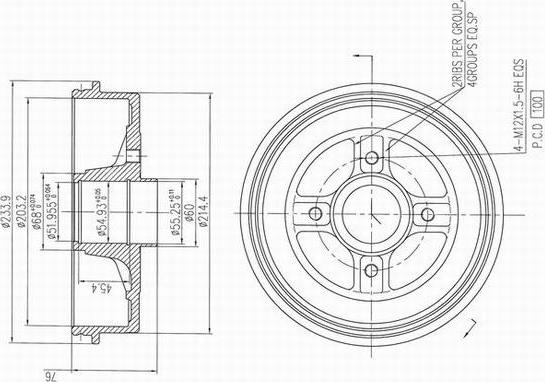 AP XENERGY X654212 - Brake Drum autospares.lv