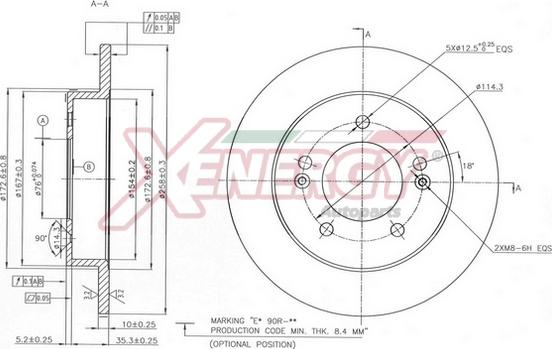 AP XENERGY X601499 - Brake Disc autospares.lv