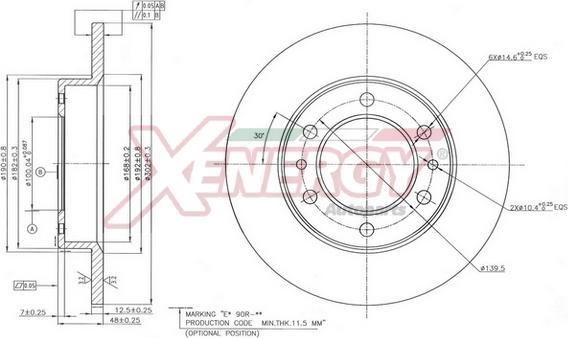 AP XENERGY X601498 - Brake Disc autospares.lv