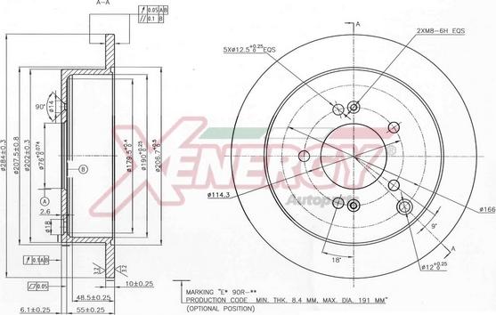 AP XENERGY X601497 - Brake Disc autospares.lv