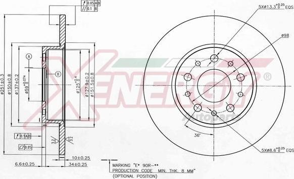 AP XENERGY X601469 - Brake Disc autospares.lv