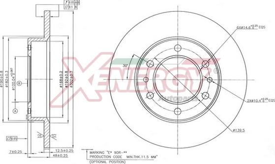 AP XENERGY X601482 - Brake Disc autospares.lv