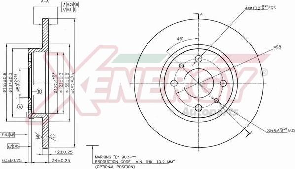 AP XENERGY X601470 - Brake Disc autospares.lv