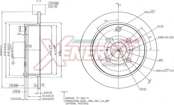 AP XENERGY X601507 - Brake Disc autospares.lv