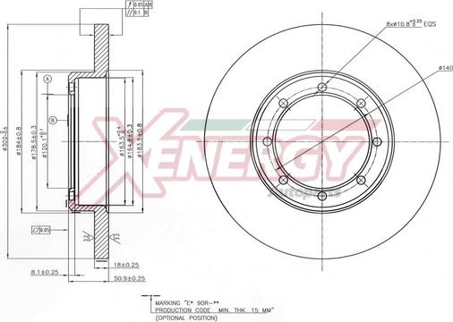 AP XENERGY X601532 - Brake Disc autospares.lv