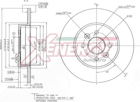 AP XENERGY X601526 - Brake Disc autospares.lv