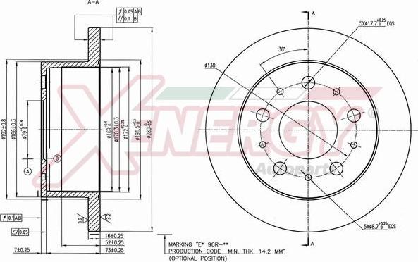 AP XENERGY X601166 - Brake Disc autospares.lv