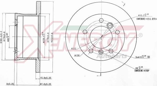 AP XENERGY X601125 - Brake Disc autospares.lv