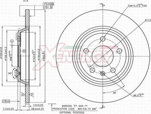 AP XENERGY X601351 - Brake Disc autospares.lv