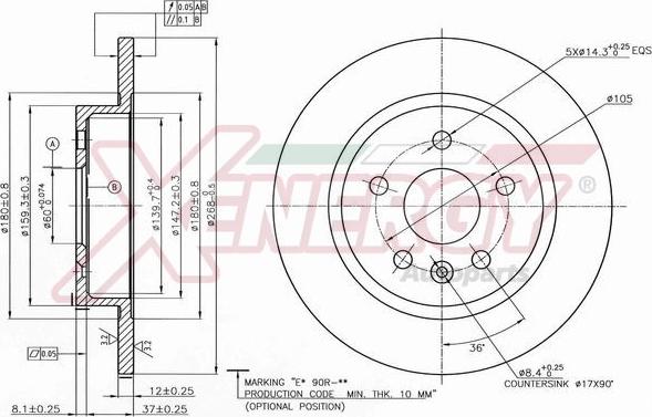 AP XENERGY X601387 - Brake Disc autospares.lv