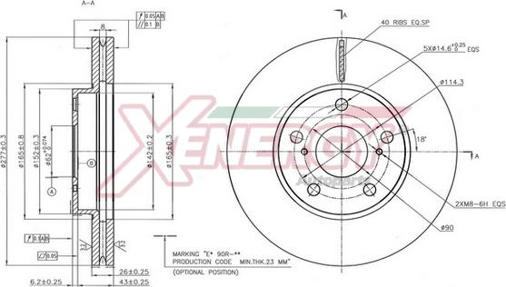 AP XENERGY X602916 - Brake Disc autospares.lv