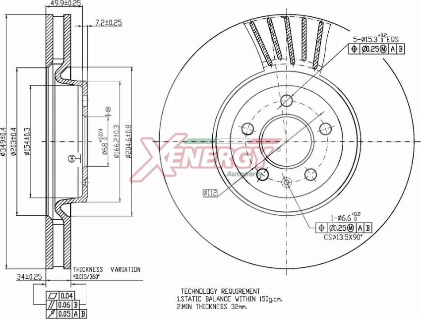 AP XENERGY X602928 - Brake Disc autospares.lv