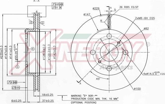 AP XENERGY X602595 - Brake Disc autospares.lv