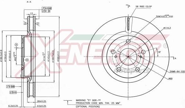 AP XENERGY X602589 - Brake Disc autospares.lv