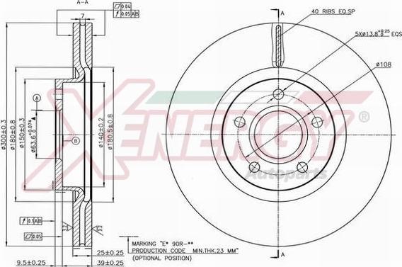 AP XENERGY X602536 - Brake Disc autospares.lv