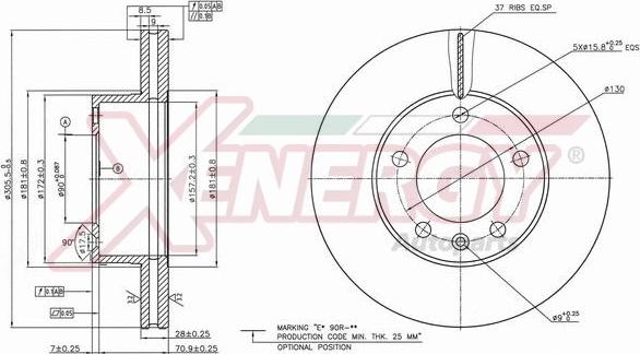 AP XENERGY X602577 - Brake Disc autospares.lv