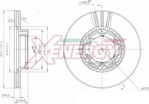 AP XENERGY X602845 - Brake Disc autospares.lv