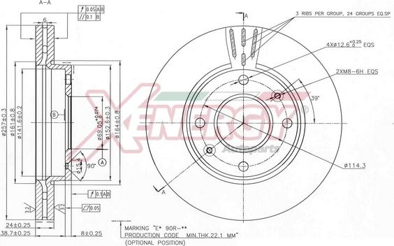 AP XENERGY X602860 - Brake Disc autospares.lv