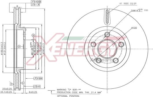 AP XENERGY X602808 - Brake Disc autospares.lv