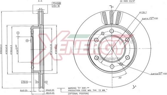 AP XENERGY X602807 - Brake Disc autospares.lv