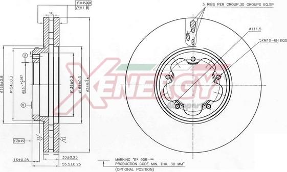 AP XENERGY X602813 - Brake Disc autospares.lv