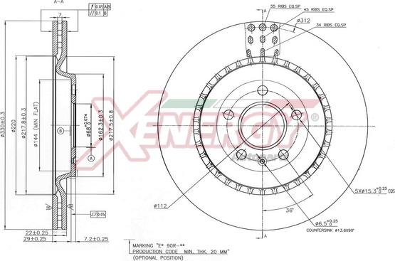 AP XENERGY X602817 - Brake Disc autospares.lv