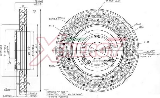 AP XENERGY X602887 - Brake Disc autospares.lv