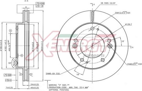 AP XENERGY X602836 - Brake Disc autospares.lv