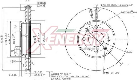 AP XENERGY X602832 - Brake Disc autospares.lv