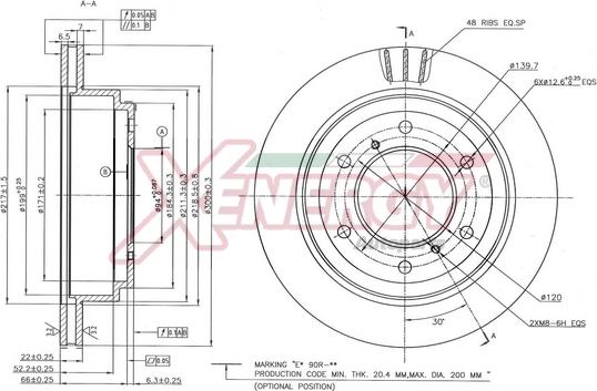 AP XENERGY X602821 - Brake Disc autospares.lv