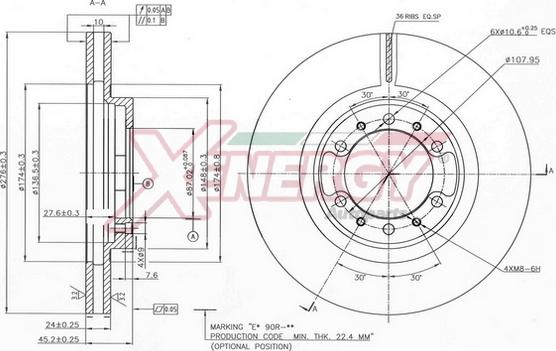 AP XENERGY X602822 - Brake Disc autospares.lv