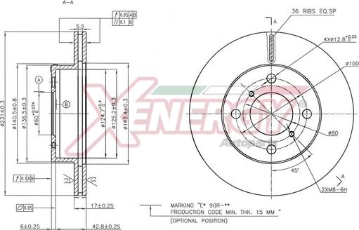 AP XENERGY X602827 - Brake Disc autospares.lv