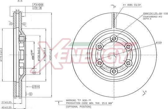 AP XENERGY X602879 - Brake Disc autospares.lv