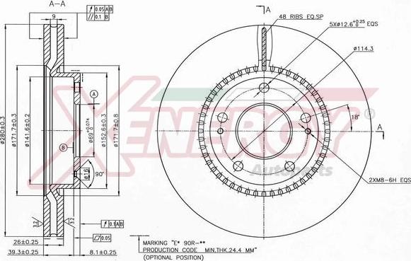 AP XENERGY X602245 - Brake Disc autospares.lv