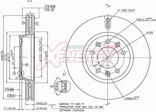 AP XENERGY X602279 - Brake Disc autospares.lv