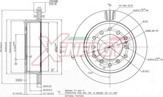 AP XENERGY X602797 - Brake Disc autospares.lv