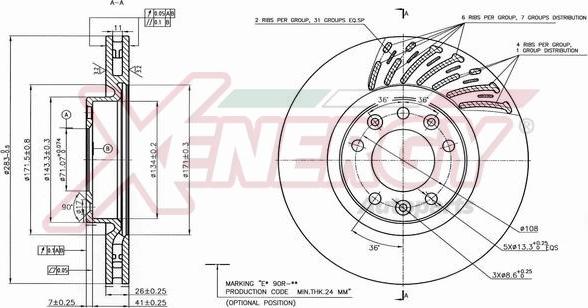 AP XENERGY X602745 - Brake Disc autospares.lv