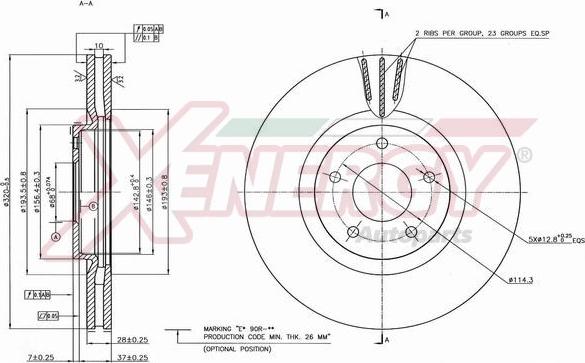 AP XENERGY X602740 - Brake Disc autospares.lv