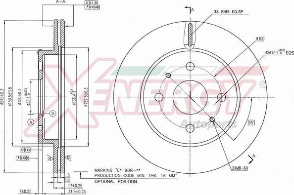 AP XENERGY X602756 - Brake Disc autospares.lv